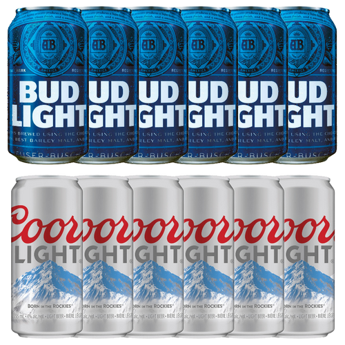 6x Bud Light + 6x Coors Light Dose Sparpack