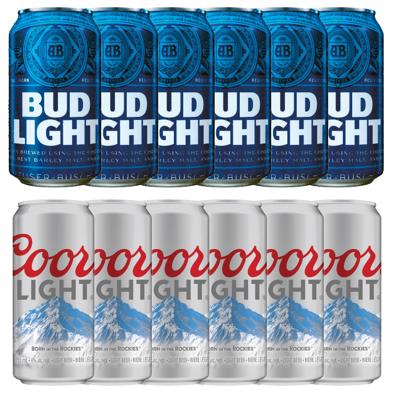6x Bud Light + 6x Coors Light Dose Sparpack