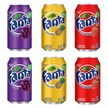 Laden Sie das Bild in den Galerie-Viewer, Fanta Grape Fanta Pineapple Fanta Strawberry Mixpack 6 Dosen